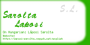 sarolta laposi business card